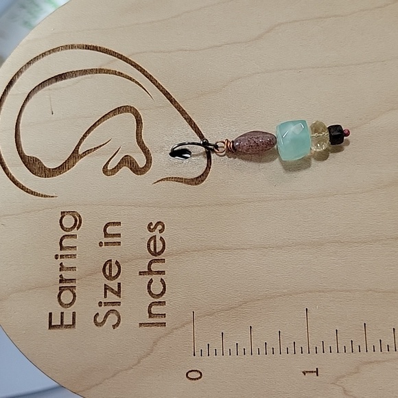 Strawberry Quartz, Chalcedony, Garnet & Citrine Drop Earrings - Picture 10 of 10